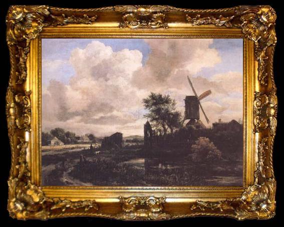 framed  Jacob van Ruisdael Windmill by a Stream (mk25), ta009-2